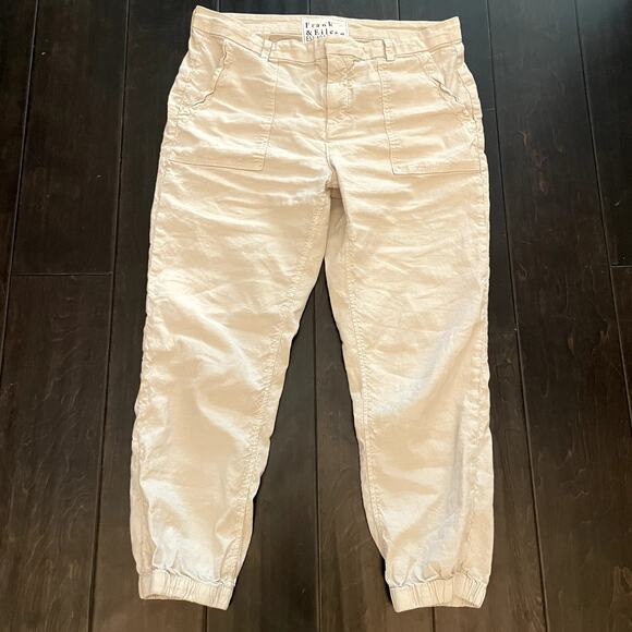 Frank & Eileen Jameson Jogger Pants Cream Women's Size 12 - Picture 3 of 9